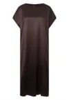 Rochie midi satinata cu maneci scurte