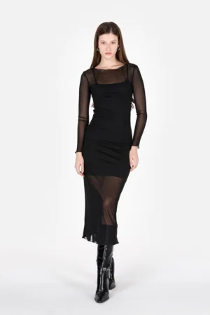 Rochie midi semitransparenta