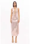Rochie midi stralucitoare cu slituri laterale