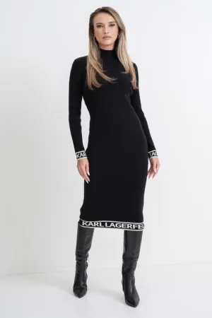 Rochie midi striata cu banda logo