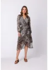 Rochie midi suprapusa din sifon -