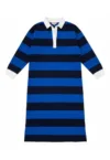 Rochie midi tip polo - cu croială dreaptă - în dungi -