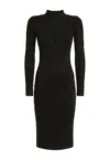 Rochie midi tricotata cu segment transparent