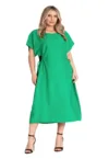 Rochie midi -  verde - material de inalta calitate - croiala simpla - viscoza -