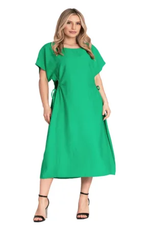 Rochie midi - verde - material de inalta calitate - croiala simpla - viscoza -
