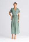 Rochie midi  verde - poliester -