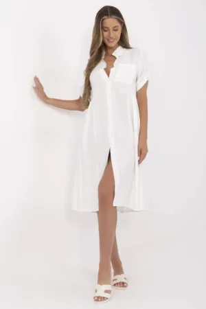 Rochie midi viscoza - ecru -