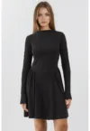 Rochie mini -  Colectia Busem - textura moale - decolteu tip barca - negru - jerseu