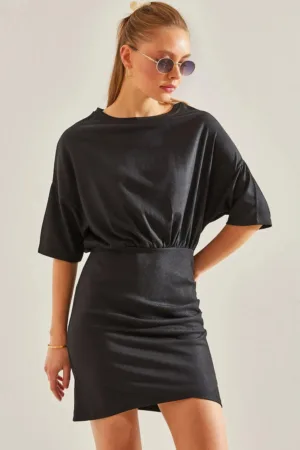 Rochie mini -  Comfort Fit - jerseu - negru