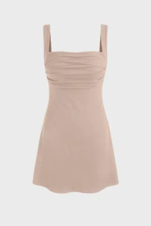 Rochie mini -  Decolteu patrat - Poliester/Elastan