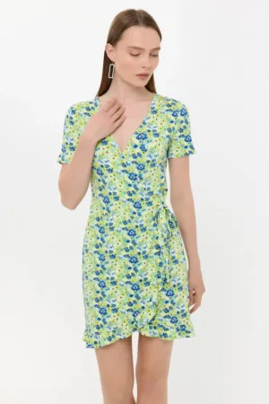 Rochie mini -  Imprimeu floral - Multicolor - Poliester/Elastan