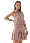 Rochie mini -  Textil - Roz pudrat