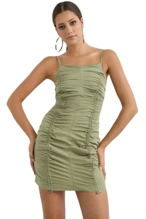 Rochie mini -  Verde - Poliester