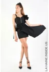 Rochie mini asimetrica cu inchidere prin fermoar