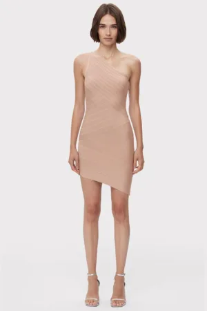 Rochie mini asimetrica cu umarul gol