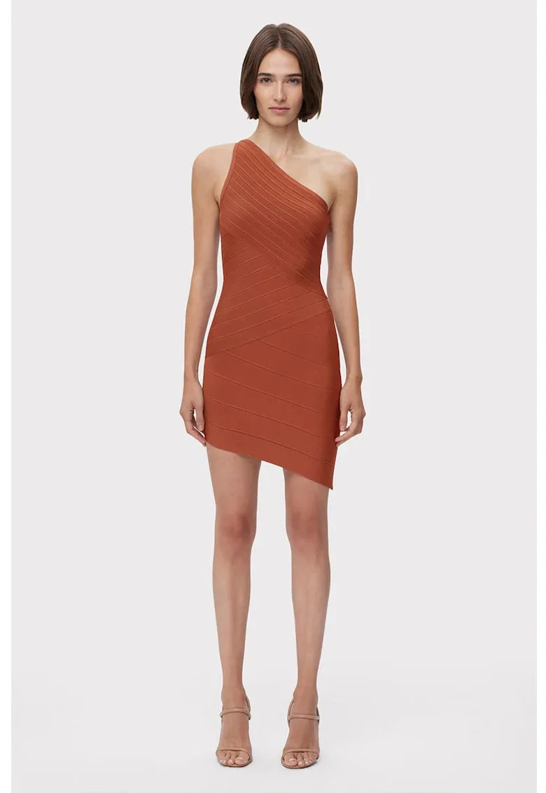 Rochie mini asimetrica cu decolteu pe un umar