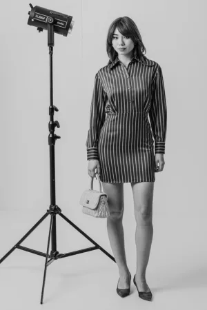 Rochie mini cambrata cu dungi