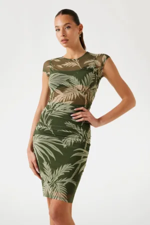 Rochie mini cambrata cu segmente semitransparente