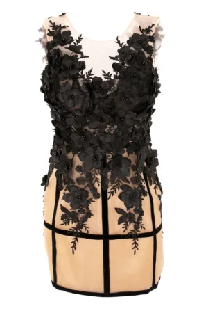 Rochie mini cu aplicatii florale