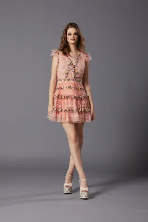 Rochie mini cu broderie florala Aronia