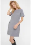 Rochie mini cu buzunare cu clapa
