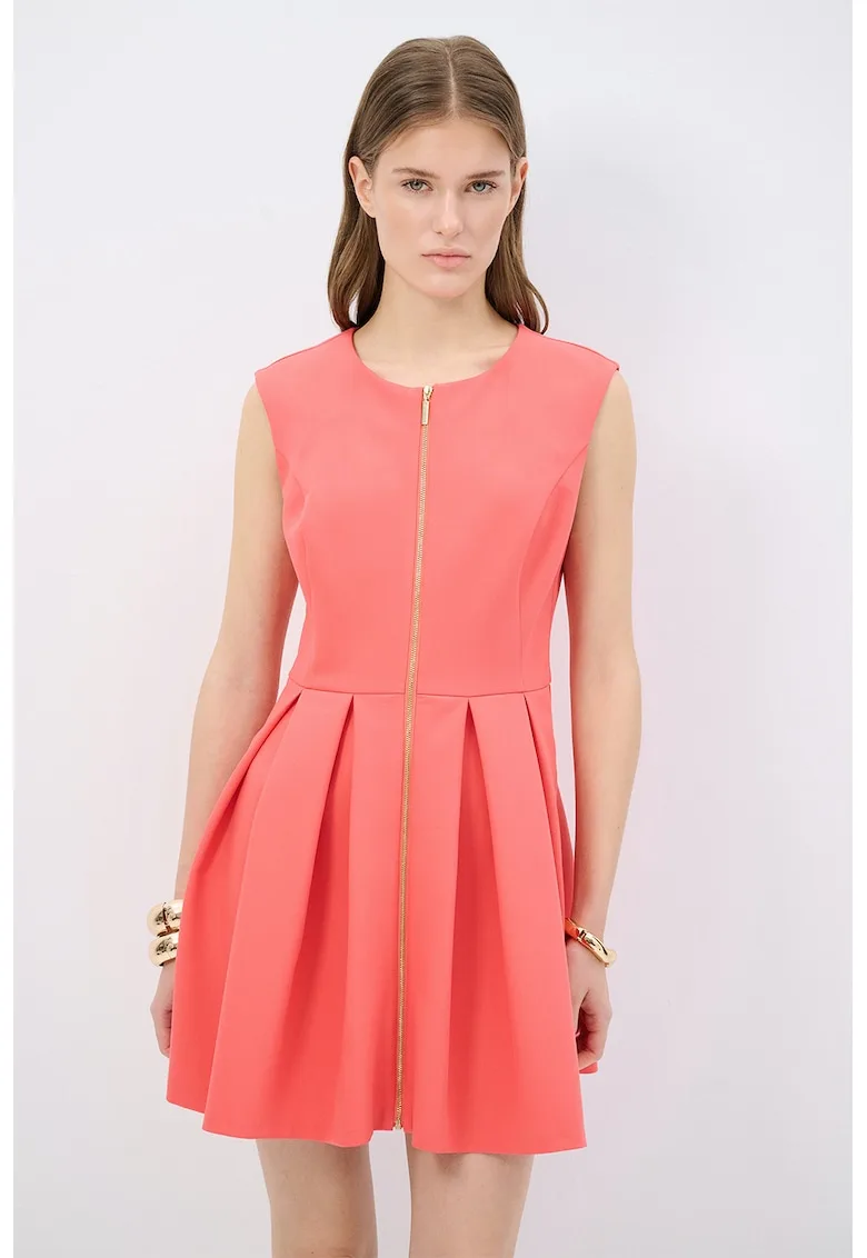 Rochie mini cu buzunare frontal - fara maneci