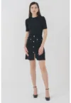 Rochie mini cu croiala A si aspect 2in1