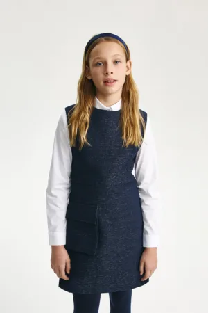 Rochie mini cu croiala A si buzunar aplicat