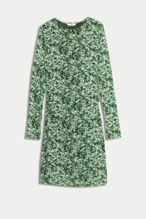 Rochie mini cu croiala A si model floral