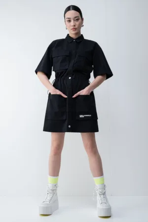 Rochie mini cu croiala A si talie ajustabila