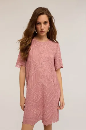 Rochie mini cu croiala dreapta si maneci scurte