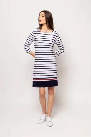 Rochie mini cu croiala in A Vumba - Rosu - Alb optic - Bleumarin -