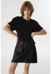 Rochie mini cu croiala in A si buzunare cu clapa