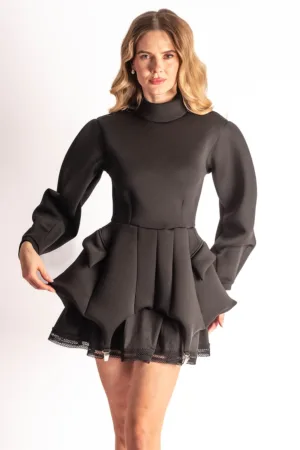 Rochie mini cu croiala in A si guler Moya