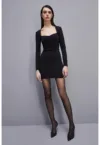Rochie mini - cu croiala slim cu maneca lunga