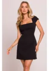 Rochie mini cu decolteu adanc - Negru