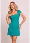 Rochie mini cu decolteu adanc -  Turcoaz