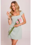 Rochie mini cu decolteu adanc -  Verde menta