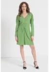 Rochie mini cu decolteu in V si detalii plisate