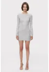 Rochie mini cu decolteu rotund si inchidere cu fermoar