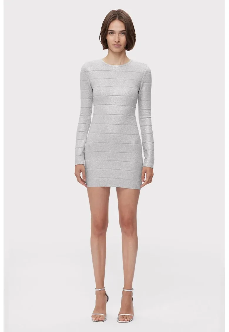 Rochie mini cu decolteu rotund si inchidere cu fermoar