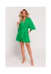 Rochie dama - mini cu partea de jos evazata - Poliester - Verde