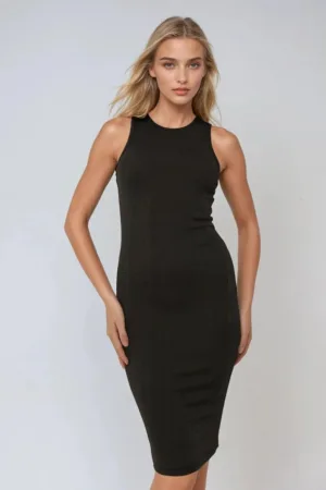 Rochie mini -  cu guler halter - neagra