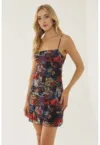 Rochie mini -  cu imprimeu - multicolor - tricotaj moale