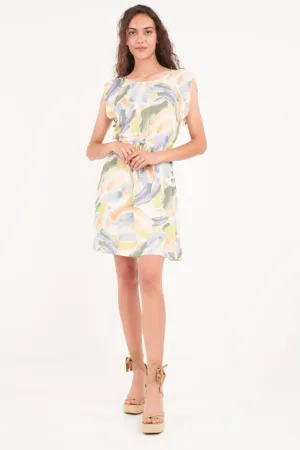 Rochie mini cu imprimeu si decolteu rotund