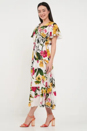 Rochie mini cu imprimeu si fronseuri