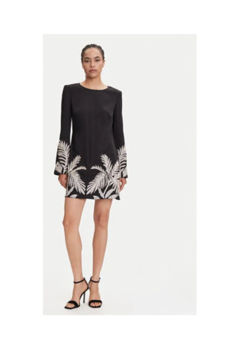 Rochie mini cu maneca lunga si model floral