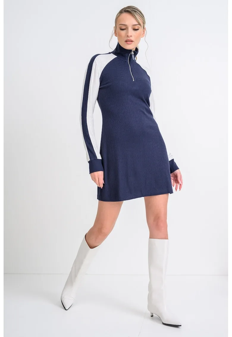 Rochie mini cu maneci lungi si fenta cu fermoar