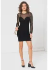 Rochie mini cu maneci semi-transparente