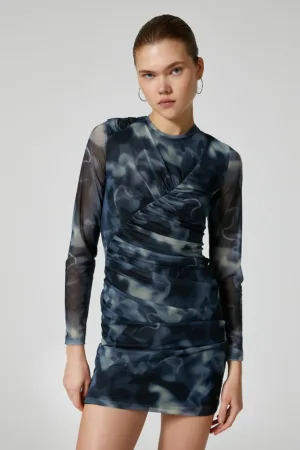 Rochie mini cu model tie-dyr